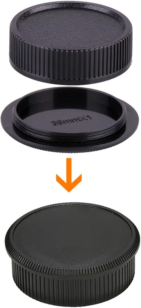 M39 Camera Body Cap & Rear Lens Cover Compatible for Leica L39 M39 Camera and 39mm Screw Mount Lens (2 Pack)...