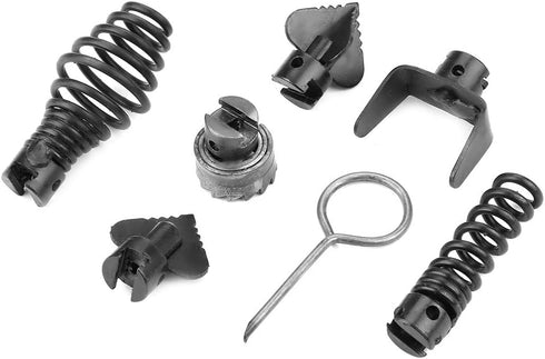 7Pcs Drain Cleaner Combination Cutter Head Set, 16mm Manganese Steel Blades For Pipeline Dredging Cleaning Machine, 6 Cutter Heads 1 Key...