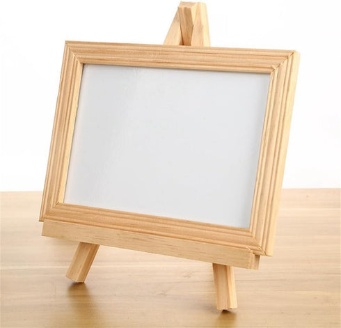 5 Pack 4.9" Mini Wood Display Easel, Natural Wooden Tripod Holder Stand for Displaying Small Canvases, Business Cards, Photos...
