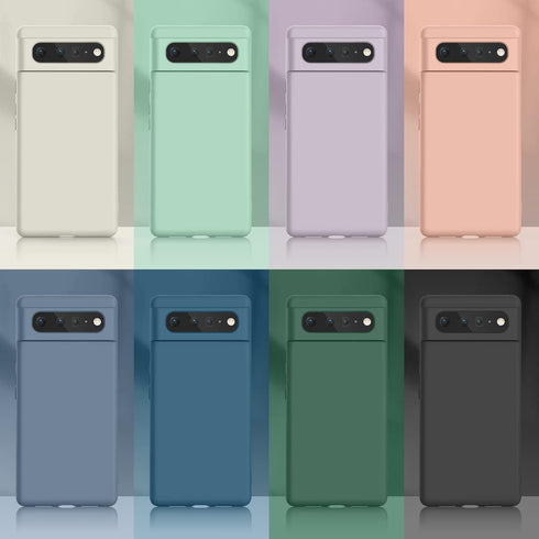 Amzpas Silicone Phone Case Compatible with Google Pixel 6, Soft Protective Smart Phone Case for Women Men, Durable Anti-Scratch Shockproof Phone C...