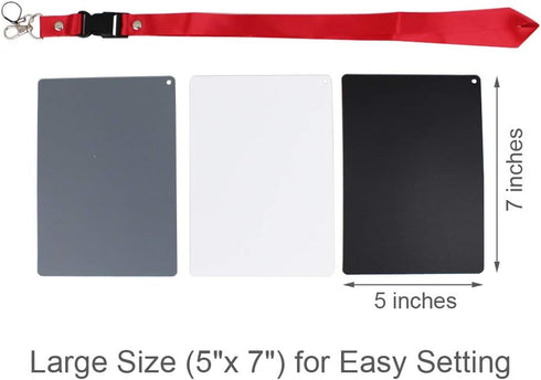 Foto&Tech Waterproof Premium Set 18% Grey Card White Balance Card Exposure Photography Card Set Custom Calibration Camera Checker for DSLR Video D...