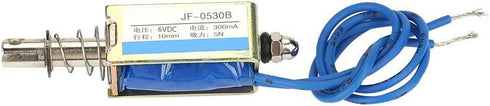 DC Electromagnet, Automation Control 6/12/24V DC 300mA DC Pull Push Type Electromagnet for Food Machine Textile Machinery, 5N Magnet Attraction, 1...