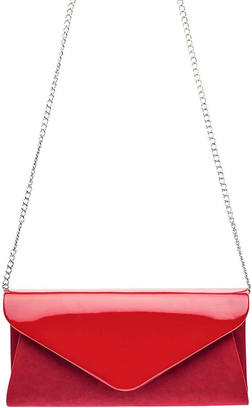 WALLYN'S Patent Leather Clutch Classic Purse Evening Bag Handbag With Flannelette...