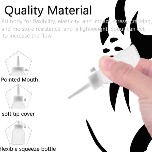 Utoolmart 3pcs Squeeze Bottle 100ml Plastic Glue Oil Bottle Wash Bottles for DIY Label Tattoo...