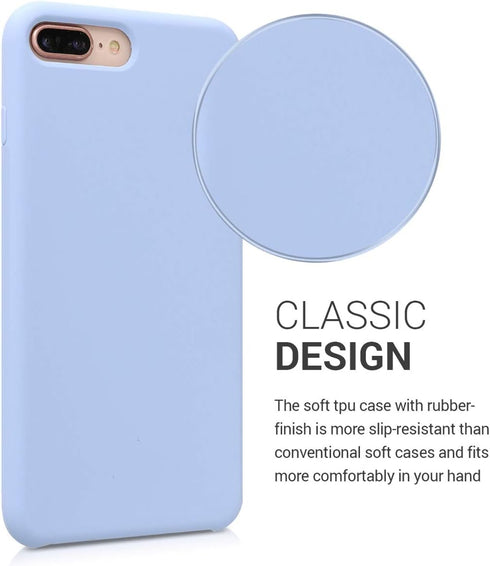 kwmobile Case Compatible with Apple iPhone 7 Plus/iPhone 8 Plus Case - TPU Silicone Phone Cover with Soft Finish - Light Blue...