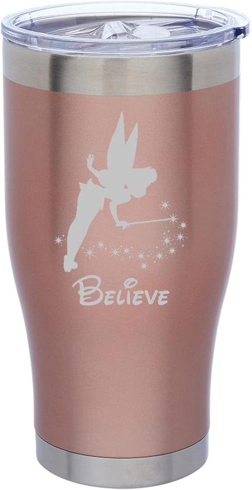 MIP Brand Rose Gold Double Wall Vacuum Insulated Stainless Steel Tumbler Travel Mug Fairy Believe (24 oz)...