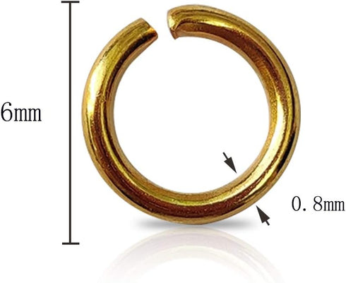 600 Pcs Gold Plated Jump Rings Split Rings Circle Clasp Connecting Rings Jewelry Necklace Bracelet Pendant Choker Charm Loops DIY Craft Earring Ma...