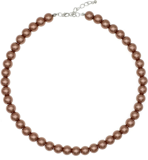 Long Simulated 10mm AAA Pearl Strand Necklace for Women Multicolor Pearl Choker Necklace 1920s Pearl Statement Necklace Costume Jewelry...