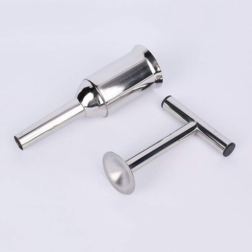 Stainless Steel Sausage Stuffer Tubes Filler Meat Filling Funnel Stuffer Tubes Sausage Filling Tools 28cm...