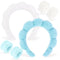 AHONEY 2 Set Spa Headbands for Washing Face and Wristband Set, Skin Care Headband Sponge Facial Skincare Headbands Terry Cloth Puffy Makeup Access...