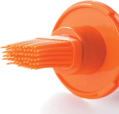 AKOAK 1 Pack Silicone Pressing Oil Bottle Brush with Lid Baking Sauce Bottle Salad Dressing Bottle Barbecue Sauce Brush Oil Pot Home Kitchen Oil B...