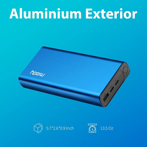 Miady USB-C 18W PD 3.0 Portable Charger 20000mAh, Fast Charging Power Bank/w MFi Certified Lightning Cable and 18W PD Charger, Power Pack Compatib...