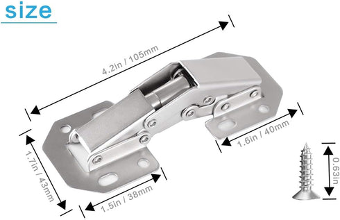 4-Pack Hidden Hinges for Cabinet Doors Frameless, Concealed Cabinet Hinges, Surface Mount Hinges...
