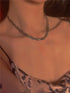 Double Layer Cross Twisted Snake Chain Choker Necklace for Women Sexy flat Herringbone Clavicle Link Necklaces Jewelry...