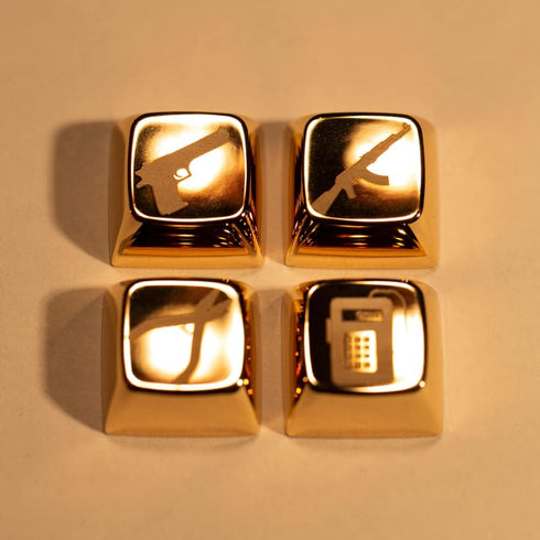 Metallic XDA Keyboard caps (Gold 4keycaps) Mechanical Keyboards Compatible for Cherry MX Kailh Outemu...