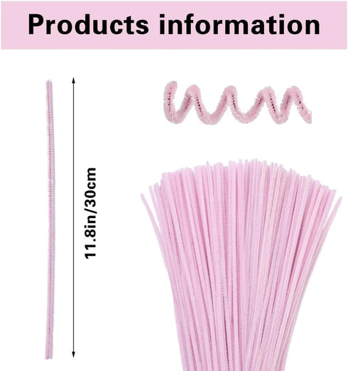 Pipe Cleaners,Pipe Cleaners for Crafts,Pipe Cleaner Crafts,Chenille Stems for Craft Kids DIY Arts&Crafts Supplies (Pink 100)...