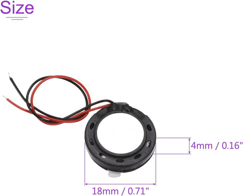 DMiotech 1W 8 Ohm 18mm Diameter Mini DIY Magnetic Speaker Internal Replacement Loudspeaker with Wire for Mobile Phone Black...