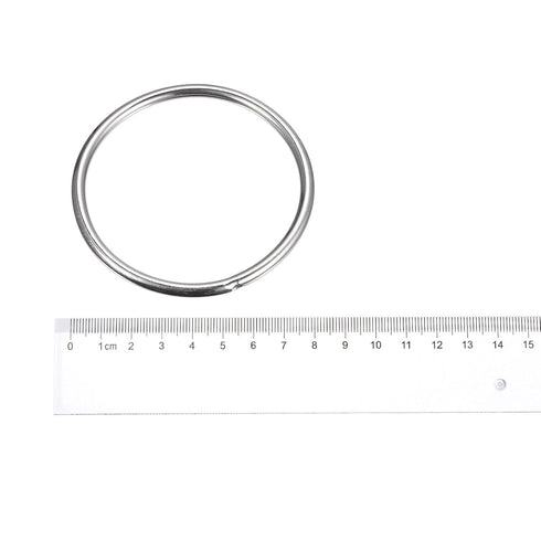 uxcell 304 Stainless Steel O Rings, 2pcs 80mm(3.15") Outer Dia. 5mm Thickness Multi-Purpose Metal Welded O-rings Round Rings for Hardware Luggage ...