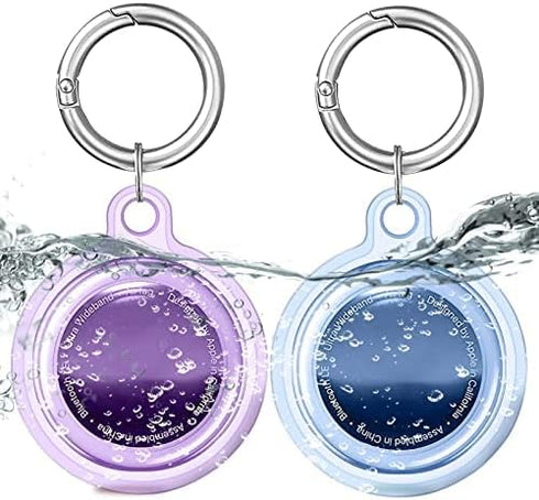 Airtag Keychain Waterproof,Air Tag Holder Case Compatible with Apple AirTag Case for Dog Cat Collar Tracker Key Ring Locator Protective Cover (GI-...