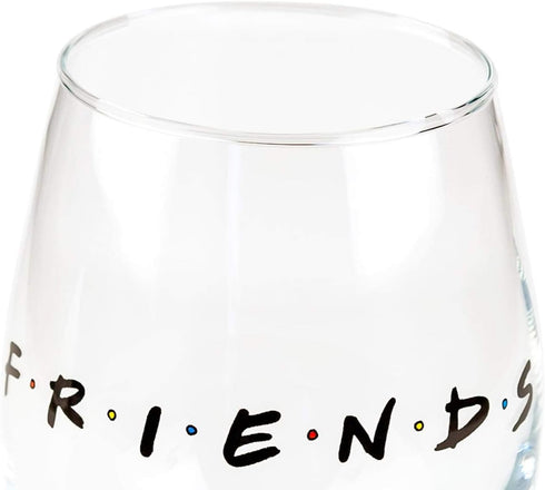 Silver Buffalo Friends Doodle Logo Stemless Wine Glass, 20 Ounces...