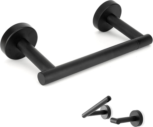 Matte Black Toilet Paper Holder,Black Toilet Paper Holder Wall Mount for SUS 304 Stainless Steel, Double Post Pivoting Toilet Paper Roll Holder,To...