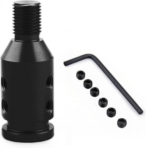 Universal Gear Shift Knob Adapter 12x1.25,Aluminum Alloy Shifter Knob Adapter,Gear Shift Adapter for Non-Threaded Manual Shifters M12x1.25(Black)...