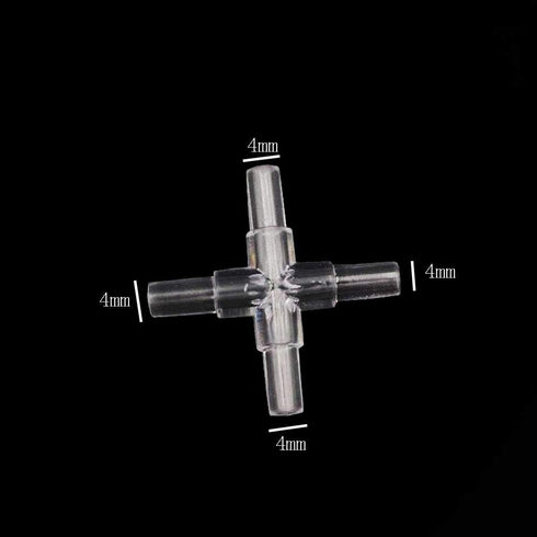 lasenersm 10 Pieces Aquarium Air Valve Connector Aquarium Air Tube Connector Plastic 4 Way Connector Cross Shape Tubing Connector for Fish Tank 4m...