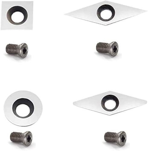 DW-3 Carbide Inserts Cutters Tipped Set Replacement 4pcs Fits for Dirtech DT-3 Mini Carbide Tipped Woodturning Tools Set, With Screws and T15 Star...