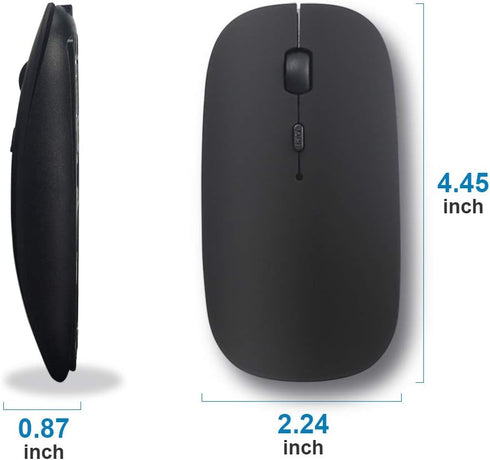 Bluetooth Mouse for Laptop/iPad/iPhone/Android PC,Rechargable Quiet Slim Wireless Mice Compatible with OS/Windows/Linux/Tablet,Black...