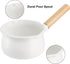 Jucoan 1 Quart Enamel Milk Pan with Dual Pour Spout, Small Enamel on Steel Saucepan Milk Pot Butter Warmer with Wooden Handle, Stove Top Soup Pot ...