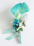 Calla Lily Boutonniere for Men Wedding Groom Best Man Boutonniere with Pin Set of 6 for Wedding Party Prom Event Ceremony Anniversary(Turquoise)...