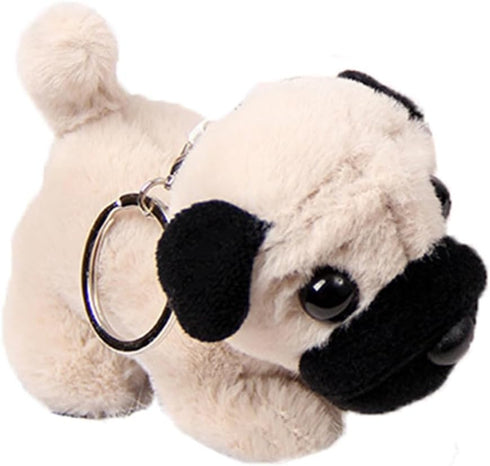 Cute Realistic Pug Stuffed Animal Dog Puppy Plush Toy, Lifelike Pug Plush Doll Backpack Handbag Pandent Gift...