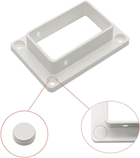 2PCS Qlvily 2" x 3 1/2" Slotted Handrail Bracket Kit, Vinyl Fence Brackets, Vinyl Fence Parts, Screws Included, White...