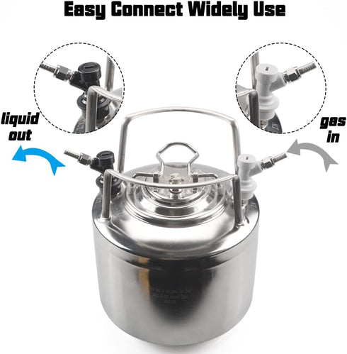 PERA Corny Keg Quick Disconnect Ball Lock Disconnect Set with Stainless Steel Swivel Nut for Home Brewing Beer Keg System (PACK OF 8)...