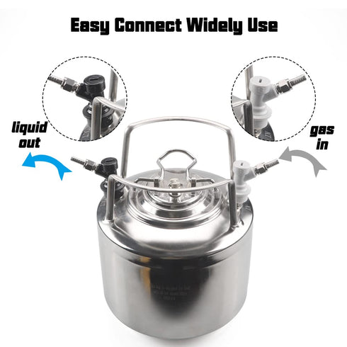 PERA Ball Lock MFL Dis-Connect Set with Swivel Nuts (2) 5/16 Gas, 1/4 Liquid Barbed by (Pack of 2)...