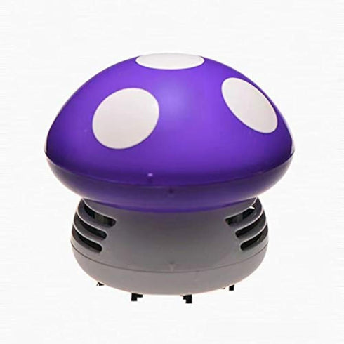 Aliotech Mini Cute Table Dust Vacuum Cleaner Mushroom Shaped Portable Corner Desk Vacuum Mini Dust Sweeper (Purple)...