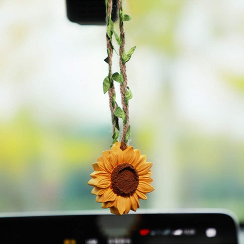 YGMONER Sunflower Car Interior Rear View Mirror Hanging Accessories Car Decor for Women...