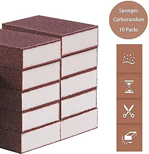10 Pack Nano Carborundum Sponges Elite Nano Emery Sponges Cleaning Pads Carborundum Brusher and Rust Sand Scrubbers for Kitchen Cleaning Pots and ...