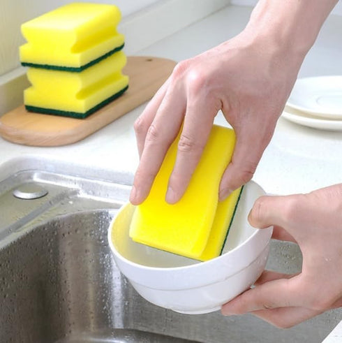 Multifunction Scrub Sponge Protects Nails and Fingers – Sponges for Cleaning Remove Tough Stains, Grease, Residue (Green 1 pcs)...