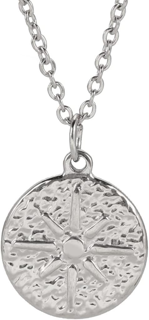 Jude Jewelers Stainless Steel Round Shaped Sunshine Style Pendant Necklace...