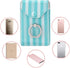 Cell Phone Card Holder RFID Ring Stand Stick on Wallet Card Holder for Back of Phone for iPhone Android and All Smartphones Green Striped...
