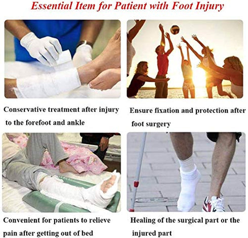 Cast Shoe Foot Fracture Support Open Toe Plaster Cast Boot Post Op Shoe Toe Valgus Surgical Fixed Gypsum Shoe Walking Boot for Foot Injuries Stabl...