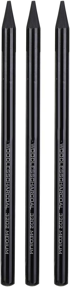 Pssopp Charcoals,25pcs Woodless Charcoal Pencils, Charcoal Drawing Bar Sticks Sketch Pencils Artist Art Drawing Sketching Painting Tools Stationer...