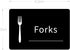 Black Cutlery Sign Stickers - Self Adhesive Peel and Stick Labels for Marking Forks, Spoons and Knives Storage...