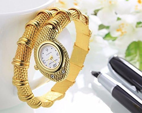 Unique Design Snake Shaped Bracelet Style Watch Woman Diamond Ornaments Gfit Casual Watch...