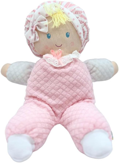 Soft Baby Doll - Cuddly and Soft - Perfect First Baby Doll for Infants and Toddler - Cute Pink and White Outfit - No Hard Parts - Nontoxic First D...