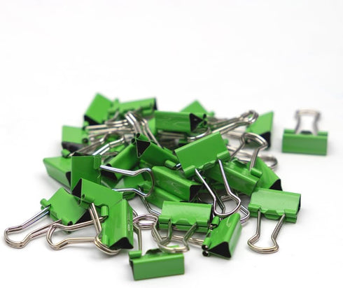 JAM PAPER Colorful Binder Clips - Extra Small - 3/5 Inch (15 mm) - Green Binderclips - 30/Pack...