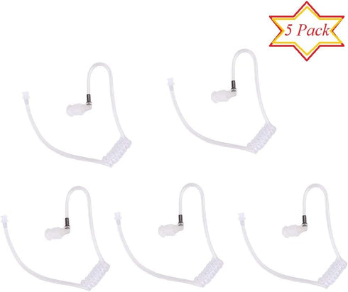 Replacement Acoustic Tube with Connector Compatible with Motorola Kenwood Surveillance Kit Earpiece Headset (5 Packs)...