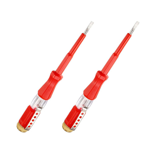 YOKIVE 2 Pcs Voltage Circuit Tester, 3mm Slotted Screwdriver, Great for Office, Art, Home, Daily Use (AC 100-500V, Red)...