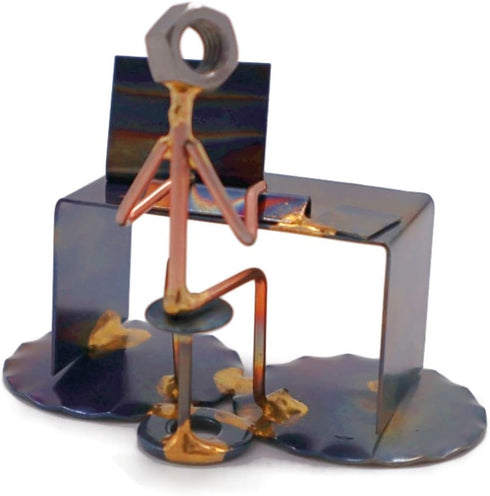 Software Developer - Handmade Metal Figurine - Hand Welded Metal Art and Recycled Metal Sculptures - Unique Desk Accessories, Office Decor, & Offi...